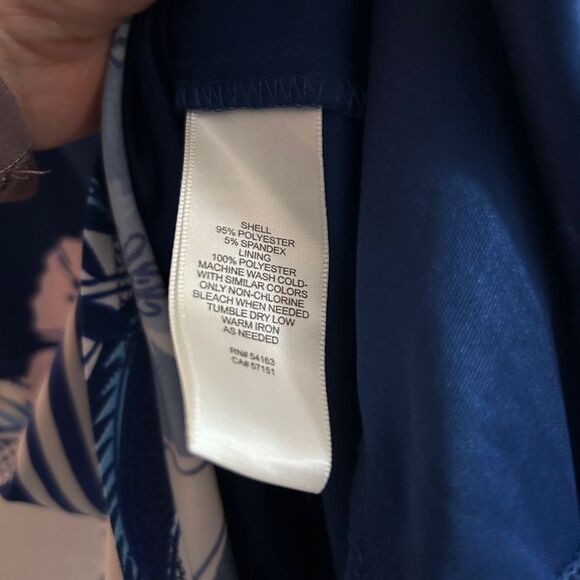 Eliza J Blue Sheath Dress Multi Color Pattern Size 4 - Picture 7 of 7